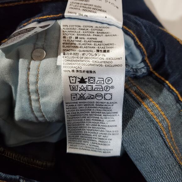 Levis 505 Regular Fit Straight Dark Wash Jeans Mens Sz 32x32 Classic Blue Denim - Picture 8 of 10